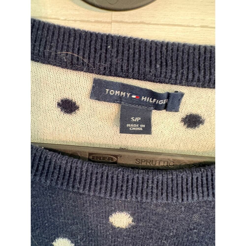 Tommy Hilfiger Dark Blue White Polka Dot Sweater - Picture 2 of 3